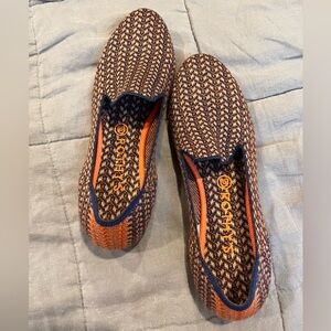 Rothy’s Merino Wool Loafers Navy Herringbone Size 9.5
